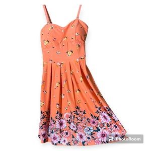 Convertible Floral Dress in Coral Color - No Boundaries